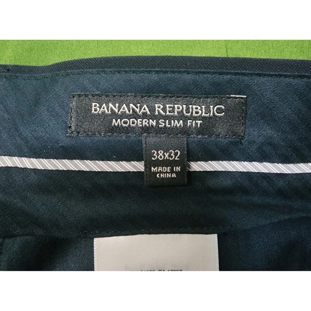 Banana Republic Modern Slim Fit Flat Front Men's Dress Pants Blue Size 38X32